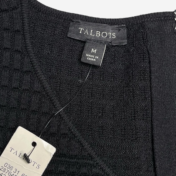 Talbots Multi-Textured Knit Dress Size M 3/4 Sleeves V-Neck Knee Length NEW - Picture 9 of 11